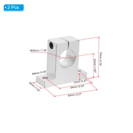 PATIKIL SK30 Aluminium Linear Motion Rod Rail Clamping Guide Support, Pack of 2 for 30 mm Diameter Shaft