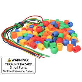 BMTOYS Threading Beads for 5 Year Olds - 70 Stringing Lacing Beads Crafts Toy with Travel Bag - Montessori Toys for Kids 5 6 7 8 Year Old Occupational Therapy Autism Fine Motor Skills Activities