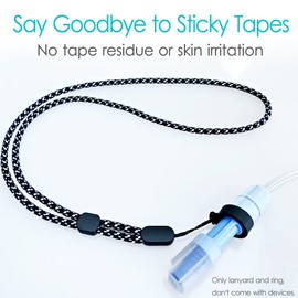 2PCS Peritoneal Dialysis Transfer Set Holder PD Catheter Lanyard with Silicone Necklace Accessories for Feeding Tube Peg G Tube Women Men, Black White