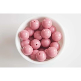 Pink Rose Solid 20mm Chunky Acrylic Beads 10 ct for Bubblegum Gum Ball Necklace