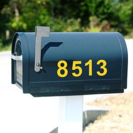 100 PCS Gold Water Resistant Vinyl Number Stickers, 3” & 4” Vinyl Self-Adhesive Numbers 0-9, Waterproof Mailbox Address Numbers for House, Trash Can, Door, Outdoor Use (3 inch and 4 inch(100Pcs))