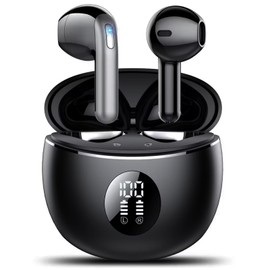 Wireless Earbuds, Ear buds Bluetooth 5.4 Headphones in Ear, 2025 New Bluetooth Earphones with 4 ENC Noise Cancelling Mic, Bass Boost 87%, 50H Ear phones with IP7 Waterproof, Fast Charge, LED Display