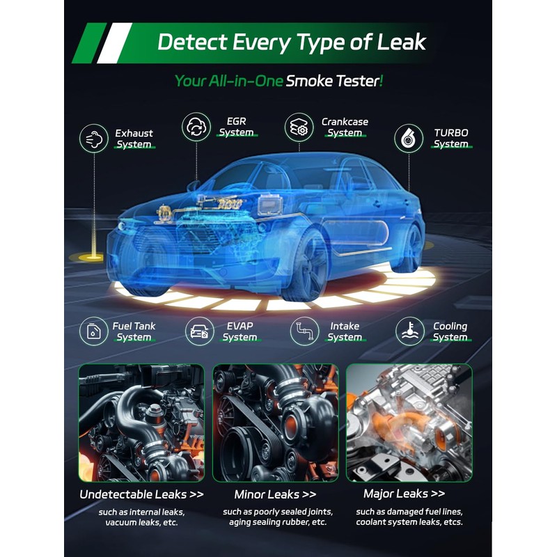 Automotive EVAP Smoke Machine Tester - 12V DC Vacuum Diagnostic