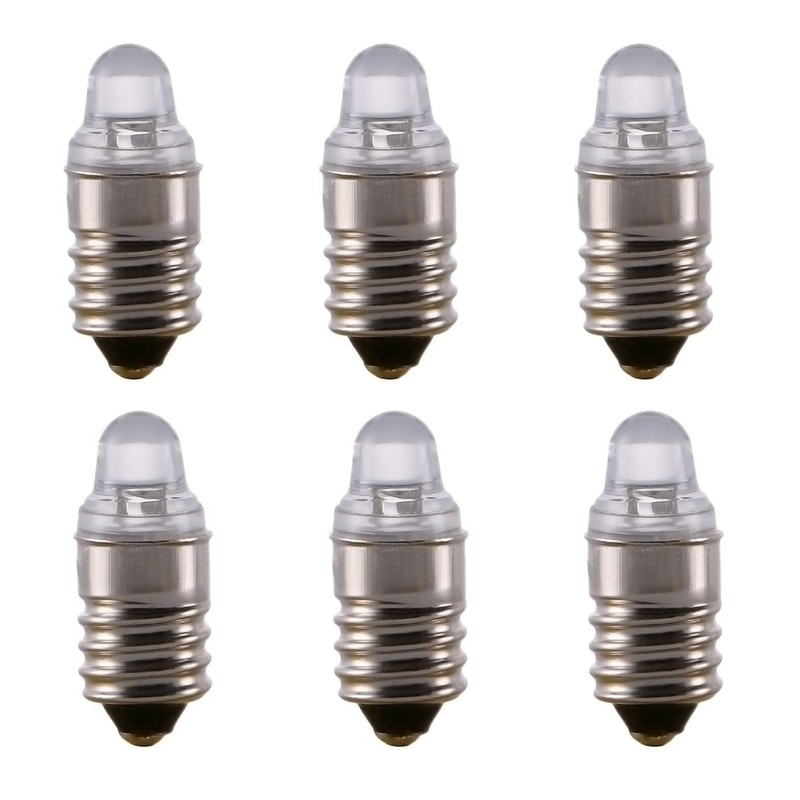 10pcs E10 LED Bulbs 3 Volt Miniature Flashlight Bulbs E10