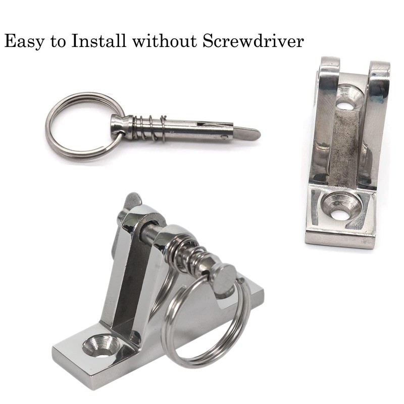GaiRen Bimini Top Hardware, Deck Hinge with Quick Release Pin,