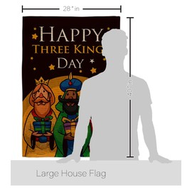Angeleno Heritage Christmas Nativity American Flags for Outside 3x5 Burlap Banner Pack Room Door Outdoor Poster Indoor Vintage Tapestry Religious Gifts Three Kings Day Wall Hanging Decor, Made in USA