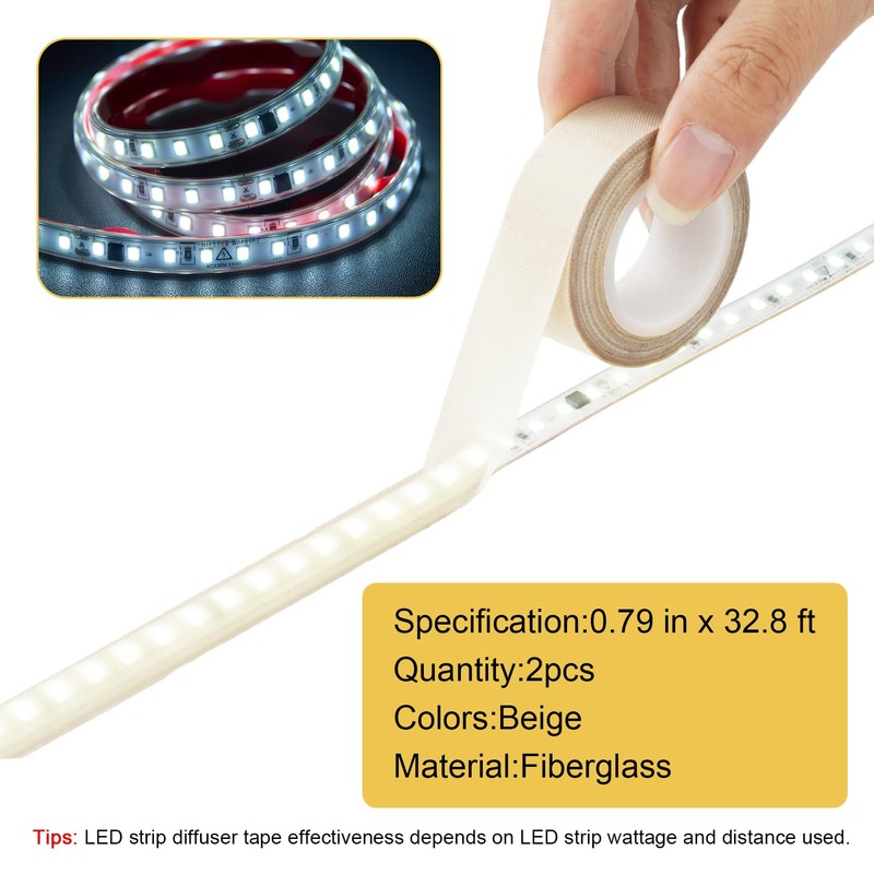 2PCS Light Dimming Tape 0.78inx29ft LED Light Strip Masking Tape