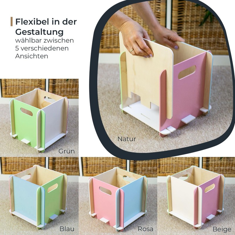 HMF Wooden Storage Box | Fits Bookshelves | 25 x