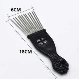 Professional Afro Pick Hair Comb Metal Pick Comb Wide Tooth Hair Pick Comb Metal Hair Coloring Comb Wig Braid Comb Hairdressing Styling Tool for Curly Hair Style for Men Women (S)