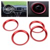 4pcs Air Vent Outlet Rings Cover Trim Red Decoration Replacement