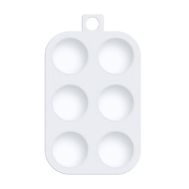 U.S. Art Supply 6-Well Plastic Rectangular Artist Painting Palette - Paint Color Mixing Tray - Kids, Art Students, Classroom, Class Craft Projects, Fun Parties - Brush Mix Acrylic, Oil, Watercolor