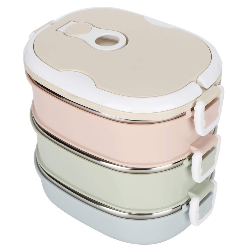 Thermal Lunch Box Stainless Steel 3-Layer Lunch Box Leak-proof Box