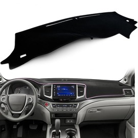 MusTree Dash Cover Mat Fit for Honda Pilot 2016-2022/ Ridgeline 2017-2025 /Passport 2019-2025 Dashboard Cover All-Black Dash Mat with Anti-Slip Silicone Granules Pad Accessories