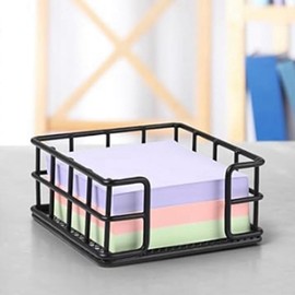 Snblzhef Sticky Note Holder, Metal Sticky Note Holder 3.6X 3.6x1.8 Square Black Sticky Note Dispenser Holder for Desk Office Dorm