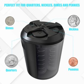 Seven Sparta 2 Pack Car Coin Holder Universal Change Holder for Car Compatible with Most Car Cup Holder Time-Saving Coin Holder Organizer for Car Home Office (2)