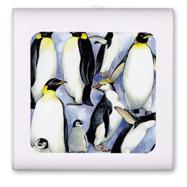 Plug in Dimmable LED Night Light with Dusk to Dawn Auto Sensor, Adjustable Brightness, Warm Light, Auto On-Off Nightlight for Bathroom, Hallway, Nursery, Bedrooms - Penguins