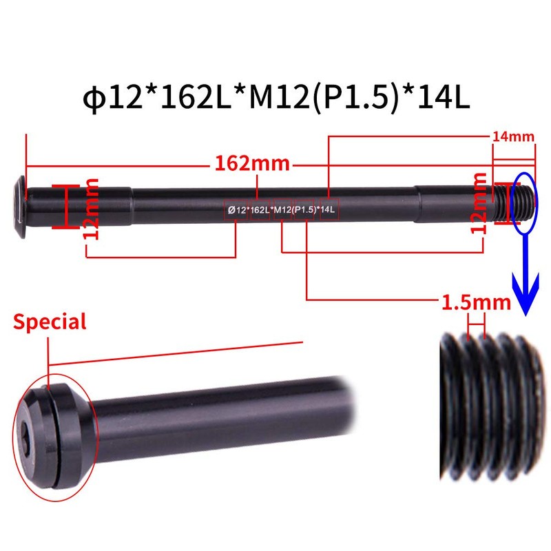 ANCLLO Thru Axle 15mm,15mm Mtb Front Axle,Bike Front Fork Axle