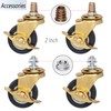 BAISASY 2 Inch Stem Caster Wheels with Brake, Metric Size