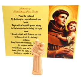 Westmon Works St Anthony Statue Kit for Finding a Home with Large Holy Card with Prayer and Instructions, Made in The USA