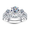 AimiIee Moissanite Wedding Rings Bridal Set 3.7CTTW D Color VVS1