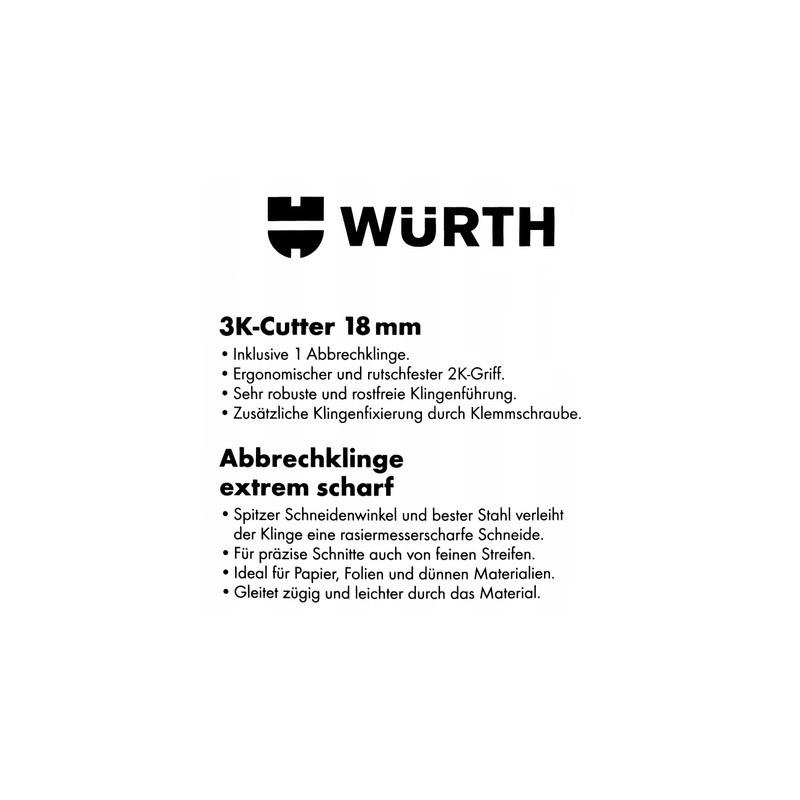 Würth 71566277 Taglierino Professionale, Black-Red,