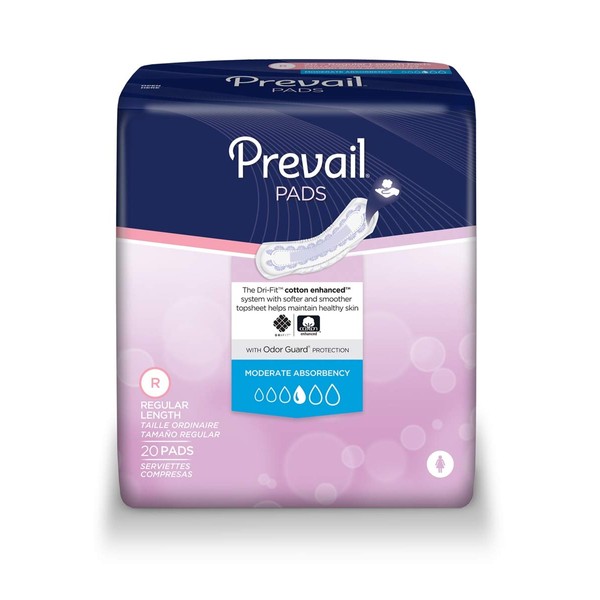 Units Per Case 180 Prevail Bladder Control Pads Extra Absorbent White First Quality BC012