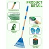 2 Pack Kids Adjustable Leaf Rake(25" to34) with 2 Pairs