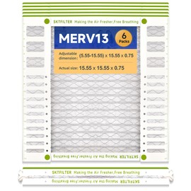 16x16x1 AC Furnace Air Filter MERV 13 Comparable with HVAC Air Condition cabin Vent Fan 15.75"x15.75"x0.75" 6 Packs