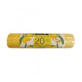 Tidyz Strong 20 Fragranced Swing Bin Liners-20 Citrus Lemon with Drawstring Refuse Sack, Black, 10 x 10 x 10 cm