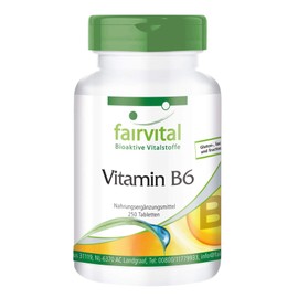 Fairvital Vitamin B6 Tablets - High Dose - Vegan - 22.5 mg Pyridoxine - 250 Tablets