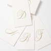 Caspari White Pearl Paper Linen Guest Towels, Monogram Initial D,