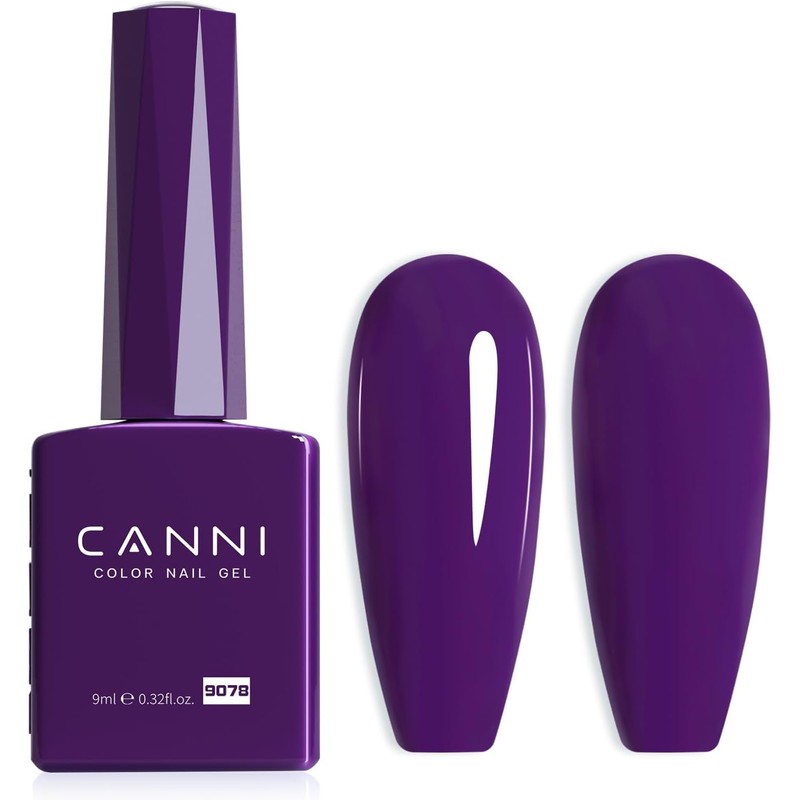 CANNI - Esmalte de uñas en gel morado oscuro, 1
