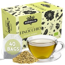 HERBALIA - Fennel Tea in Tea Bags, Fennel Infusion Set with 40 Tea Bags without Metal Clips for Teas and Herbal Teas