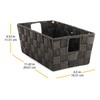 Whitmor - Cesta tejida pequeña para estante, Espresso, 1