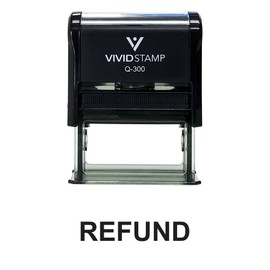 Refund Self Inking Rubber Stamp (Black Ink) - Large 2 Pack