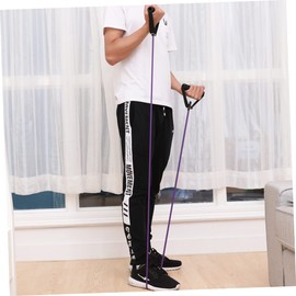 Generic 1Pc Purple Elastic Resistance Bands with Handles Fitness Exercise Cords for Yoga Strength Training and Warm Ups Portable Workout Bands with Door Anchor for Home and Gym Use