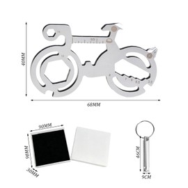 1 Multifunctional Bicycle Shape Repair Tool With 1 Small Silver Whistle And 1 White Storage Box Multifunction Key Tool 10 in 1 Multifunction Tool