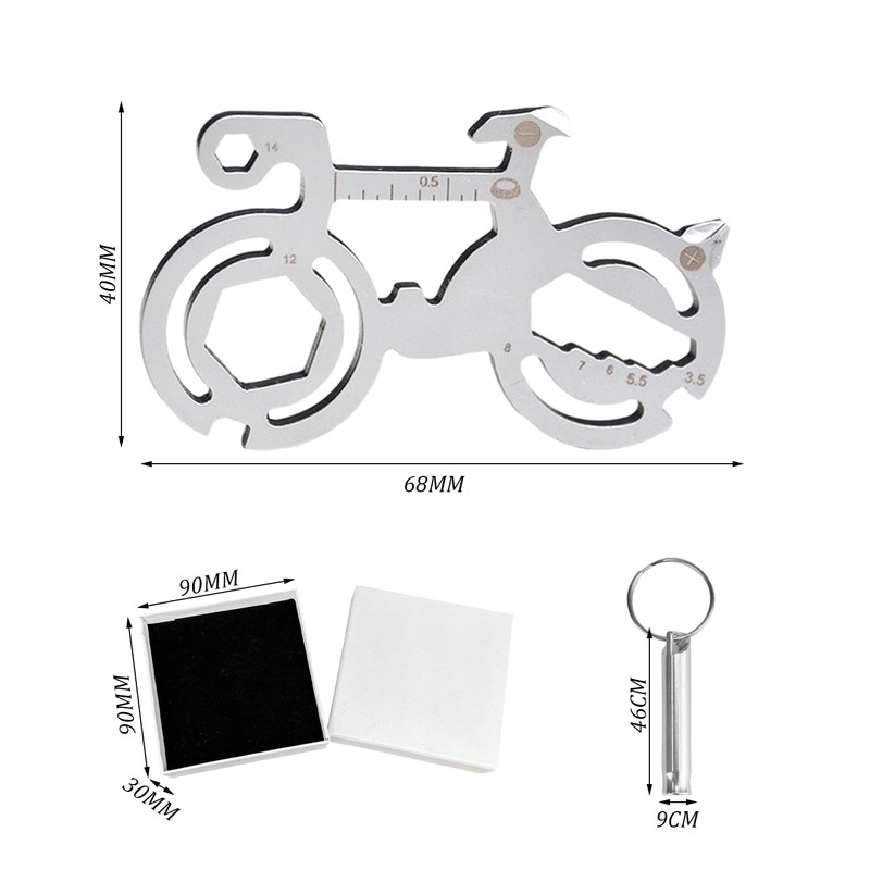 1 Multifunctional Bicycle Shape Repair Tool With 1 Small Silver