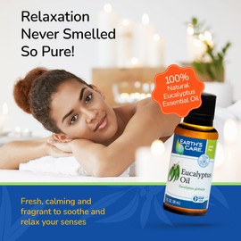 Earth's Care Eucalyptus Oil - 100% Natural Eucalyptus Essential Oil - for Aromatherapy - Steam Distilled - 1 Fl OZ