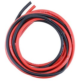Hilitchi 10 Gauge 12Feet Silicone Wire High Temperature Resistant Super Soft Flexible Silicone Wire [6ft Red and 6ft Black] (10 AWG)