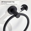 BGL Black Towel Ring Wall Mounted, Stainless Steel 304 Rubber