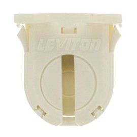 Leviton 660W Low Profile Small Bi-Pin Lamp Center for T-8 Lamps Snap-In Lamp-Lock Linear Fluorescent Lampholder, 23662-SNP, White