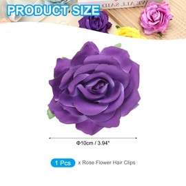 PATIKIL Rose Boho Hair Clips, Fabric Flower Brooch Pins for Women Wedding Party Dance Dress Clothes Accessories Valentine's Day Gifts, Dark Purple