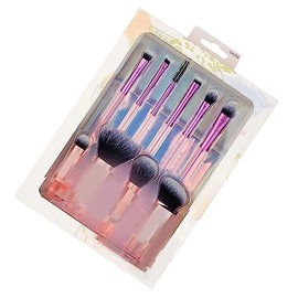 Juego de 10 Brochas de Maquillaje de Viaje Mini Kit, Cosmético Función Completa para Polvos Faciales Base Sombra de Ojos Corrector Mezclar