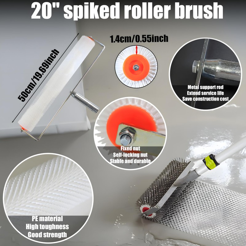 Self Leveling Cement Tool Kit,Epoxy Flooring Tool Kit,Self-Leveling Rake,Spike Shoes
