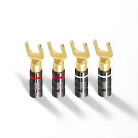 TUDOUZZZ Speaker Terminal Y Plug 4pcs Banana Plug Aluminum Metal Shell 10AWG-18AWG Gauge Size 4mm Audio Plug Audio Banana Plug Connector Amplifier Speaker Terminal DIY Equipment Accessories