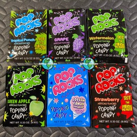 Pop Rocks LOT OF 6X POP ROCKS CANDY PACKS PUNCH+GRAPE+WA
