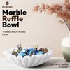 SPESHSTONES Marble Ruffle Bowl 8 Inch White Stone Large Decorative