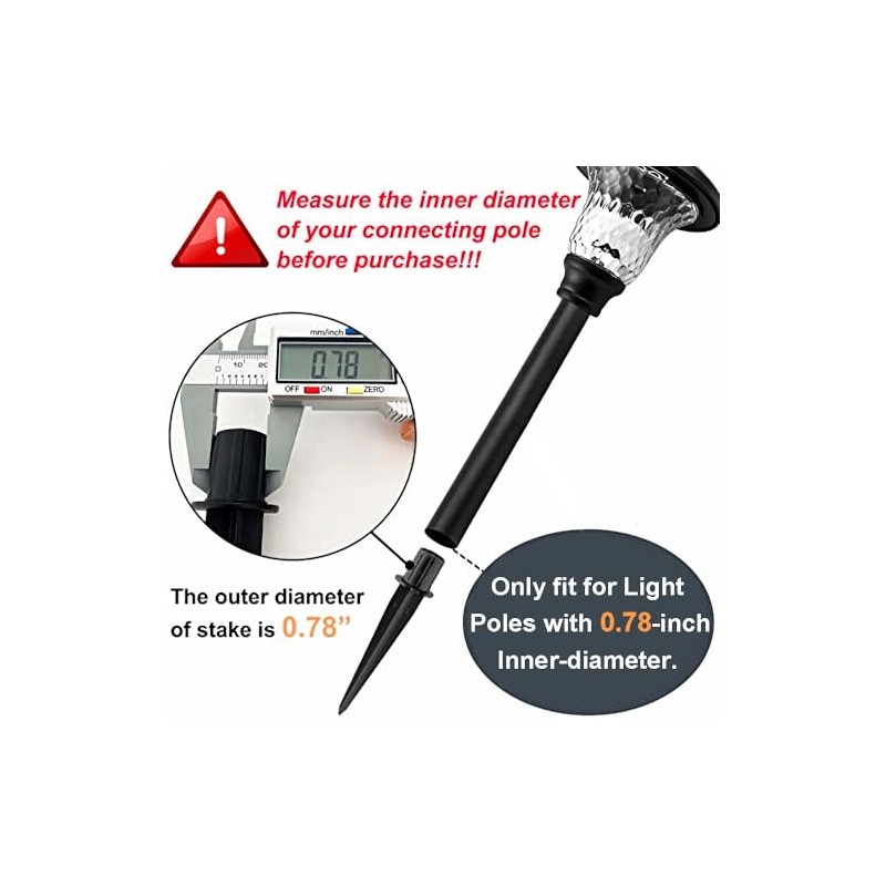 Metal Stakes Solar Lights Replacement Spike - Outdoor Ground Stake