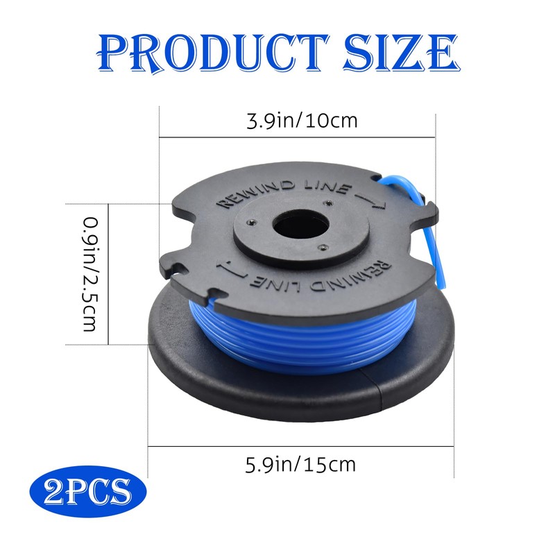 QKEINV 2 Pcs Strimmer Spool Compatible with Ryobi, String Trimmer